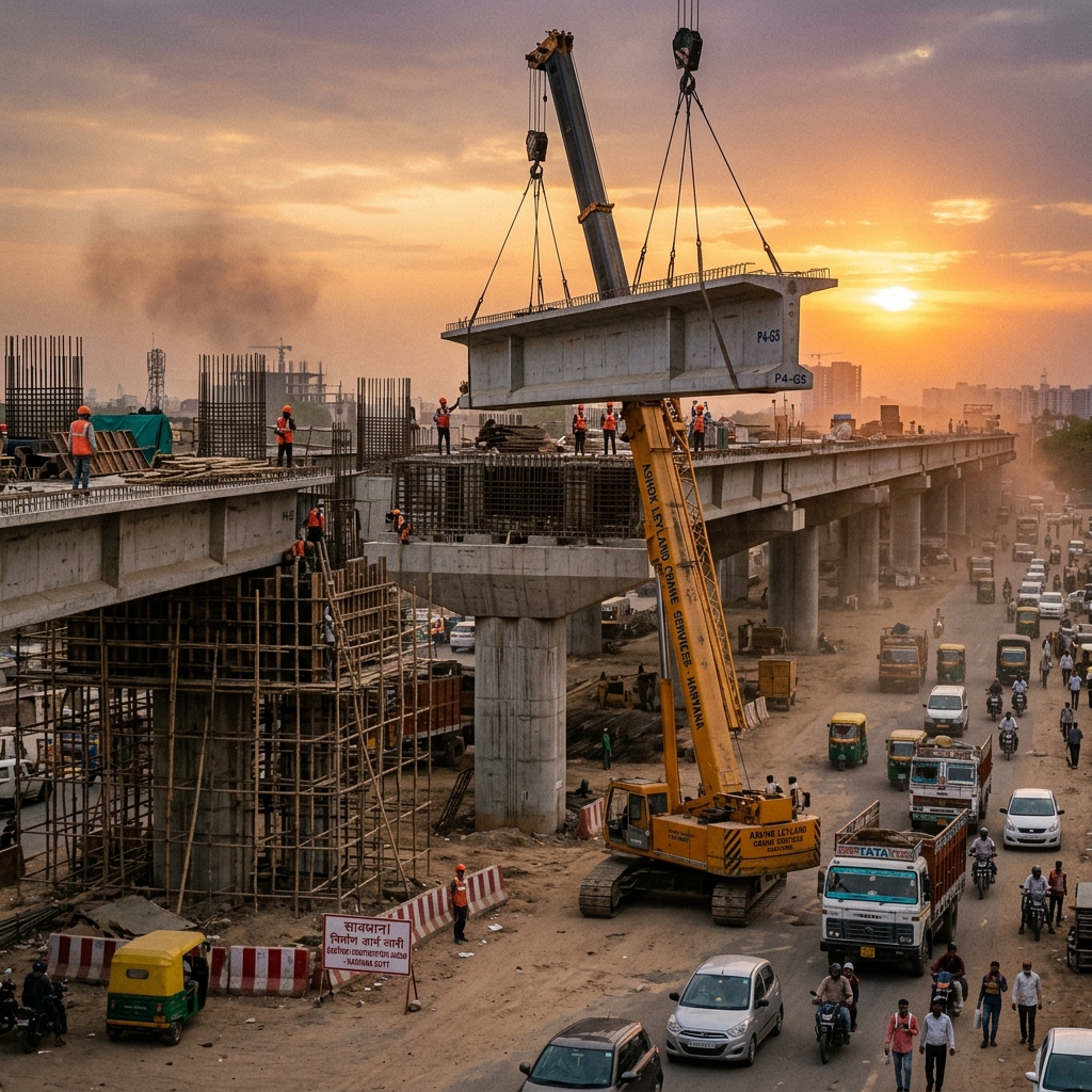 Flyover Bridge Construction site India