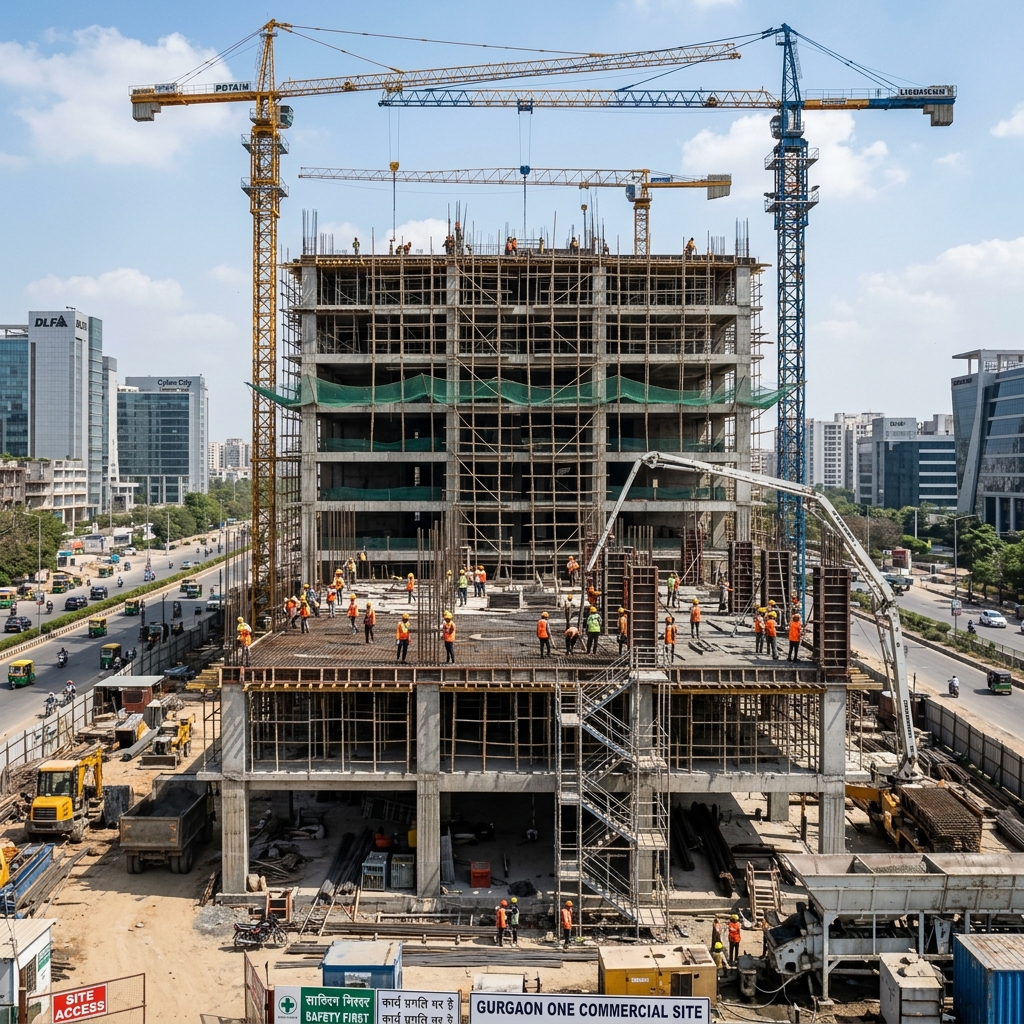 Gurgaon High Rise Building Construction site India